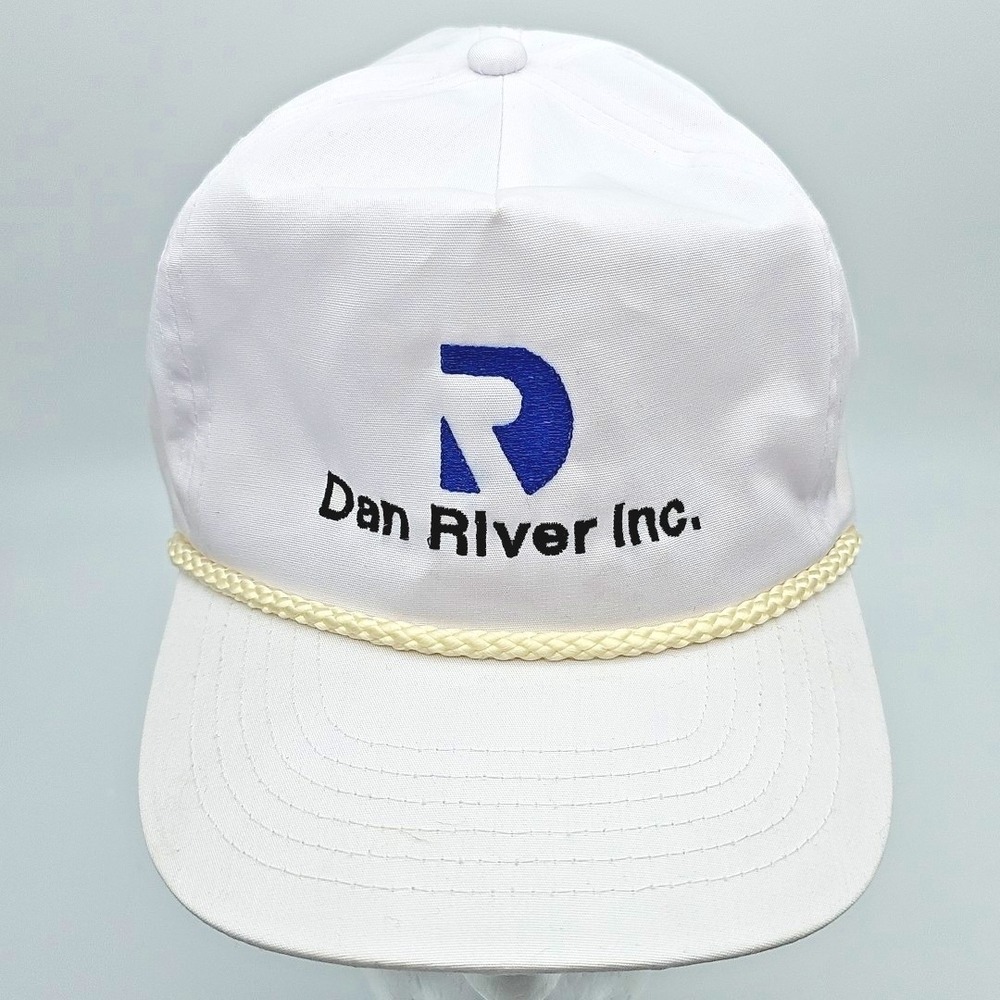 Dan River Logo Adjustable Strapback Rope Hat Terry Cloth Sweatband Y2K Danville